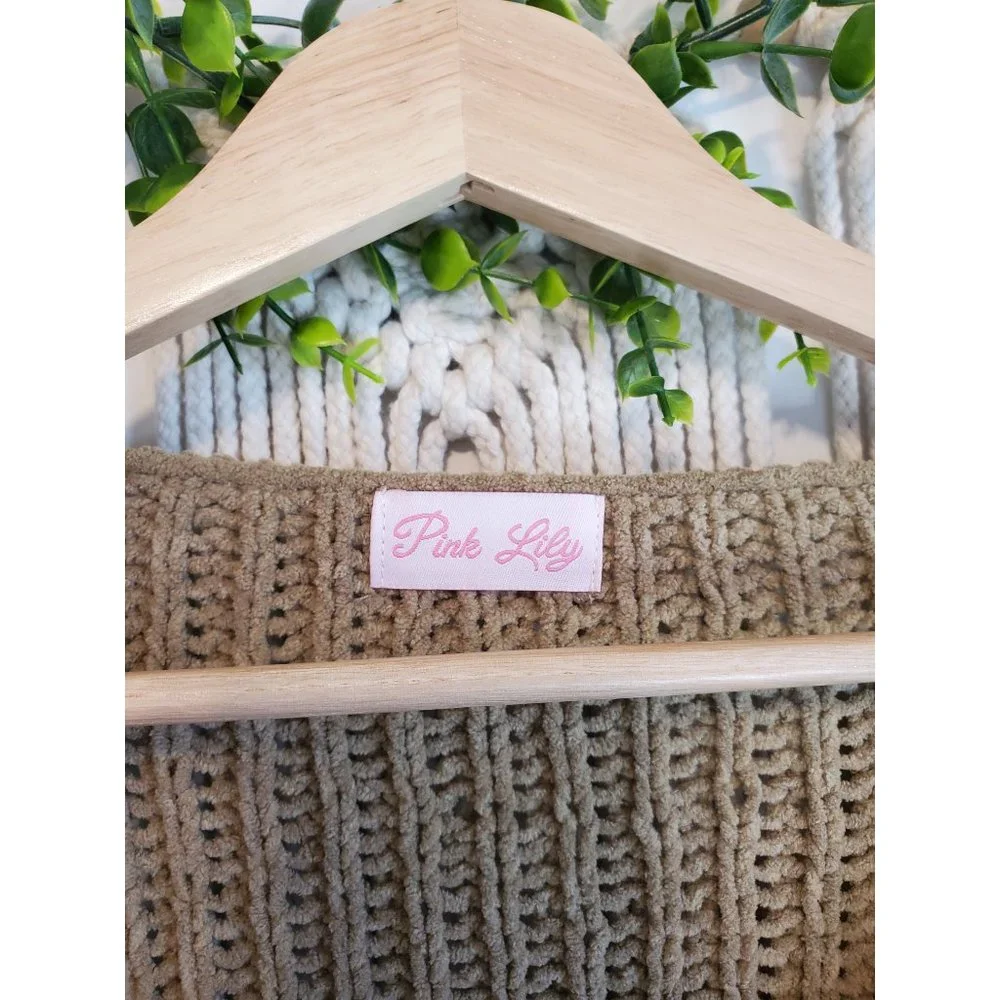 Pink Lily Green Chunky Knit Sweater - Picture 4 of 6